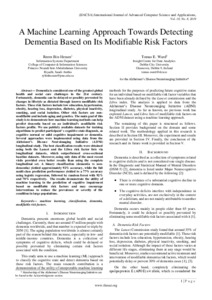 A machine learning approach towards detecting dementia based on its ...