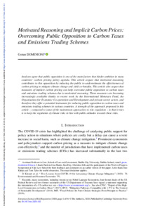 Motivated reasoning and implicit carbon prices: overcoming public ...